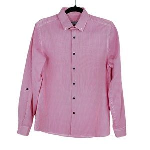 Topman Red Stripe Button Down Shirt